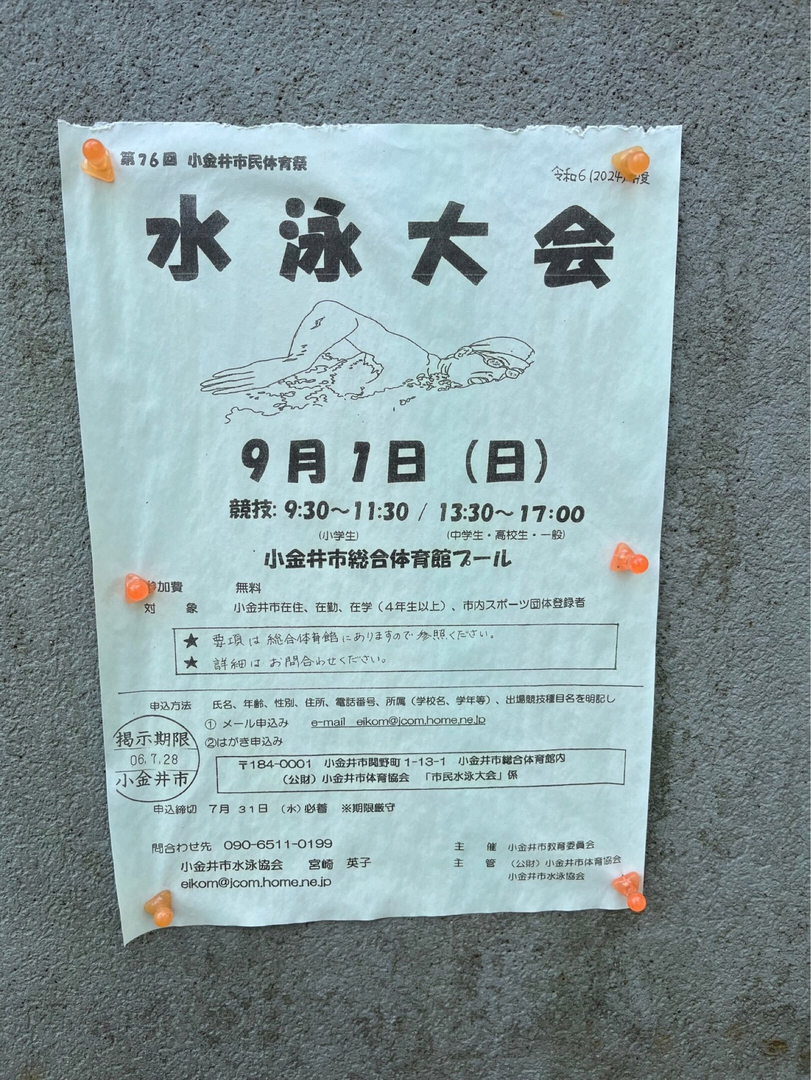 小金井市民体育祭　水泳大会