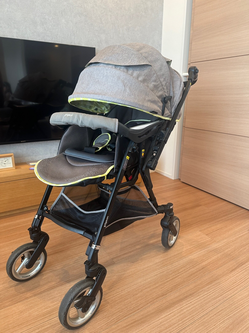 Pigeon ベビーカー fino（ネイビー） Pigeon fino A型 ベビーカー ネイビー×ストライプ