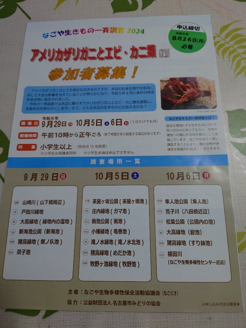 なごや生きもの一斉調査